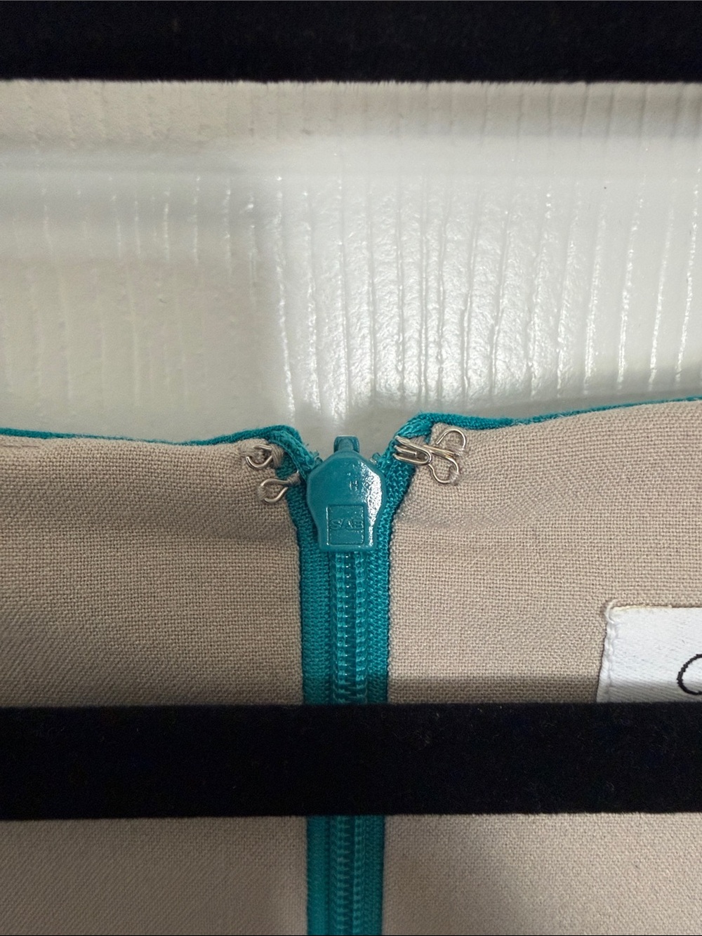 Calvin Klein Teal Cap-Sleeve Sheath Dress with Front Ruching - Picture 3 of 5